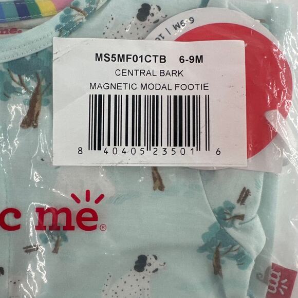 Magnetic Me Baby Central Bark Magnetic Modal Footie Romper Size 6-9M - Picture 4 of 10